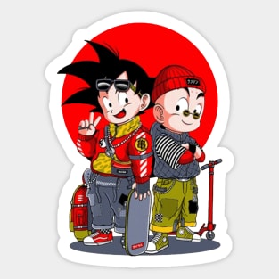 JAPANESE FLAG SAIYAN SKATER BOY Sticker